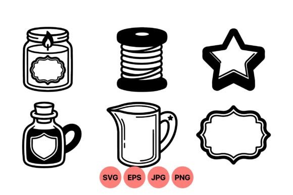 Download Vintage Craft Supply Clipart Pack - Craft supply Collection
