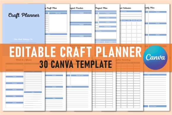 Download Editable Craft Planner Canva Template - Premium Resources