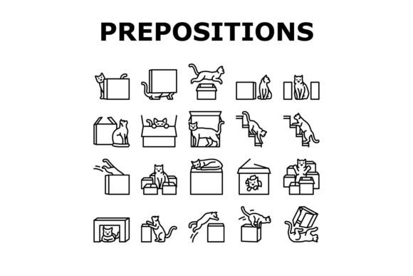 Download Preposition English Language Icons Set - English language Collection