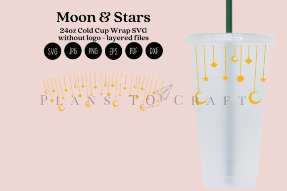 Download Moon &amp; Stars 24oz Cold Cup Tumbler Wrap - Premium Resources