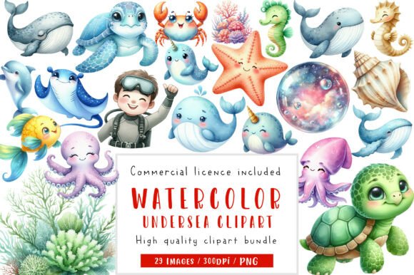 Download Undersea Watercolor Clipart - Undersea watercolor Collection
