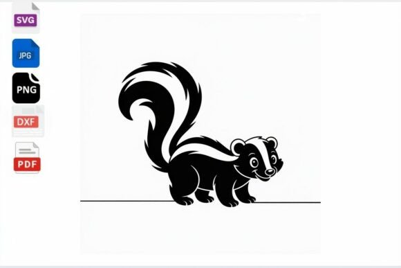 Download Cute Skunk Cartoon Animal SVG PNG DXF - Cartoon animal svg Collection