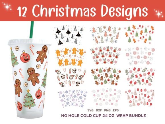 Download Christmas Cold Cup 24oz Designs SVG - Premium Resources