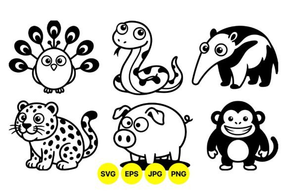Download Cute Cartoon Animal SVG Clipart - Cartoon animal svg Collection