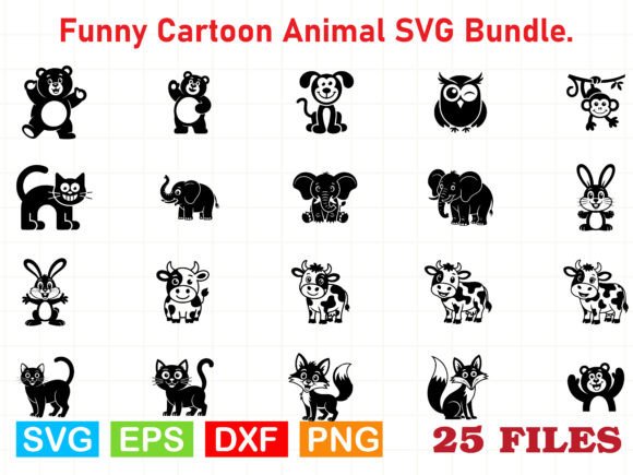 Download Funny Cartoon Animal SVG Bundle. - Cartoon animal svg Collection